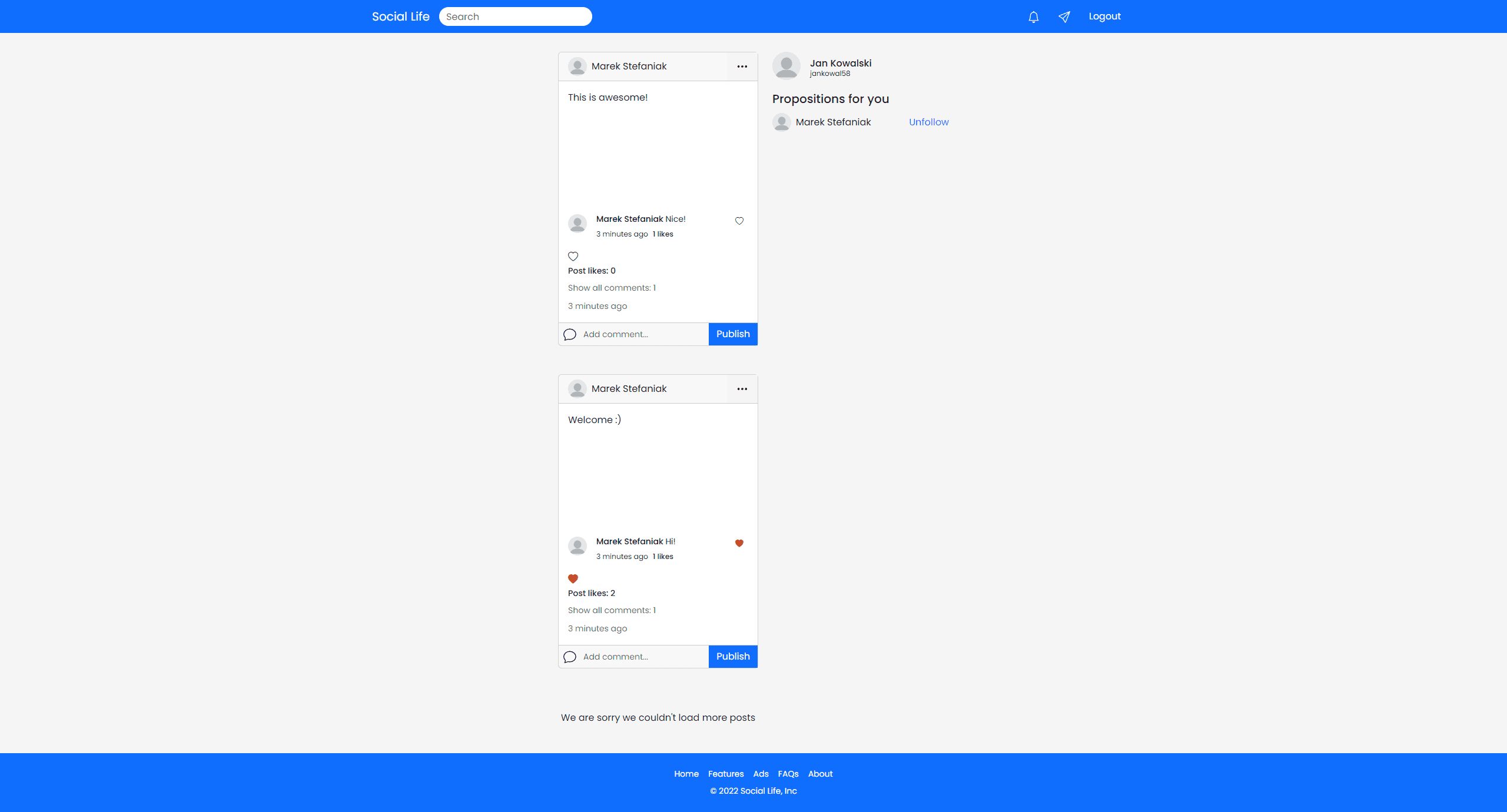 Image of Social Life website